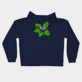 Zebra Swallowtail Butterfly Illustration Kids Hoodie